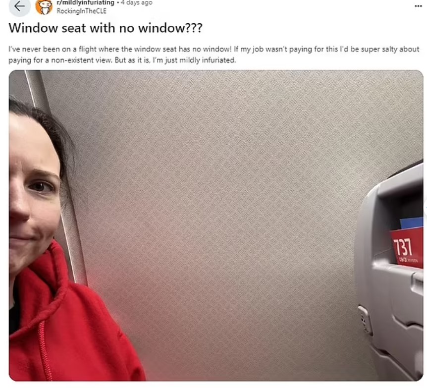 American airline passenger gets furious after being put in window seat that has no window 2