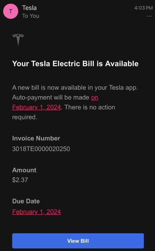 Tesla driver left people in awe after sharing their first electric bill 1