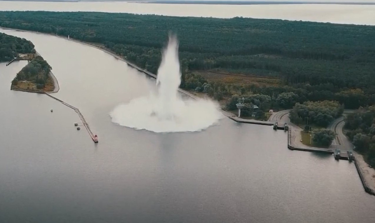 Over 750 residents were evacuated from the Piast Canal area near Swinoujscie to ensure their safety. Image Credit: Youtube/Reuters