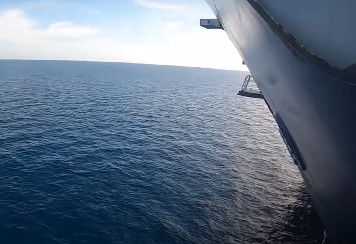 Man reveals spooky footage after dropping GoPro underneath a cruise ship 1