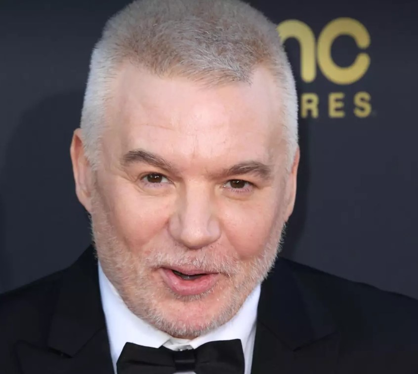 Mike Myers showcased a new look with a short, white buzzcut and white stubble on his face. Image Credit: Getty
