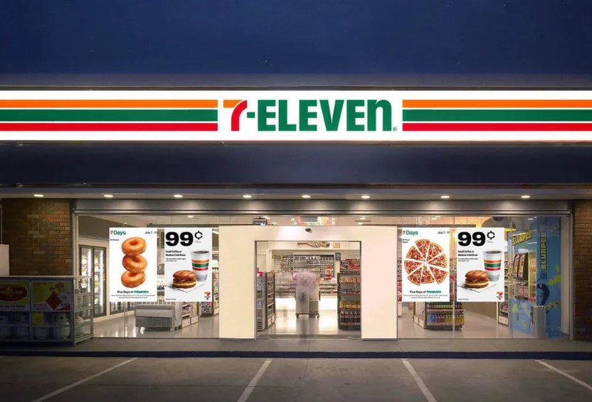 The user @twosometravellers spotted a significant detail in the 7-Eleven logo. Image Credit: Getty