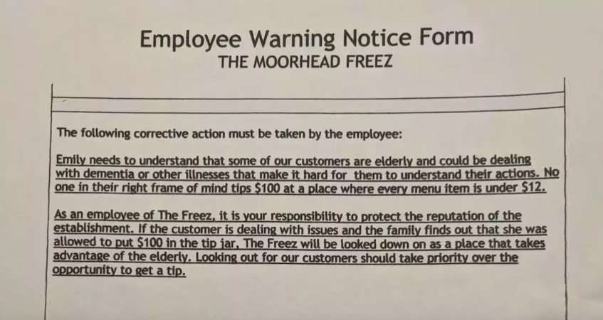 Ice cream shop worker was fired for accepting $100 tip 3