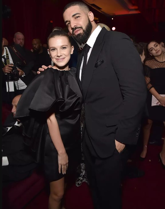 Drake's friendship with Millie Bobby Brown has raised concerns among certain individuals. Image Credit: Getty