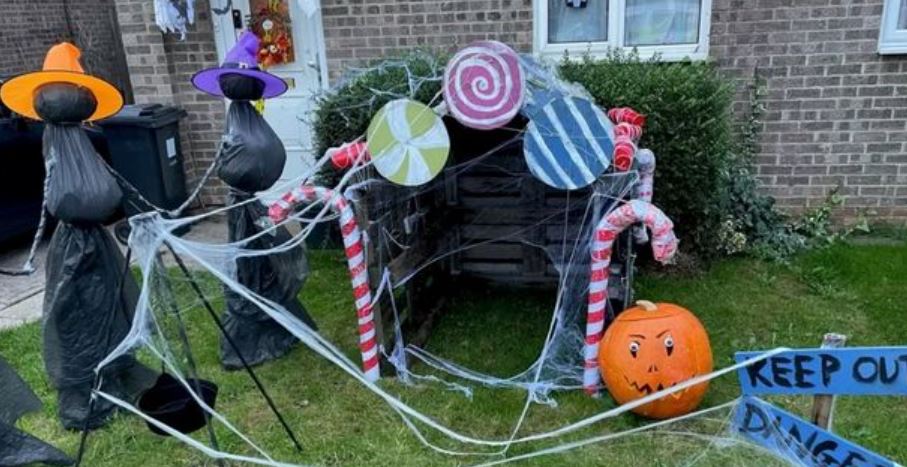 Mother was furious by neighbor's letter deeming her Halloween display excessively frightening. Image Credit: BBC