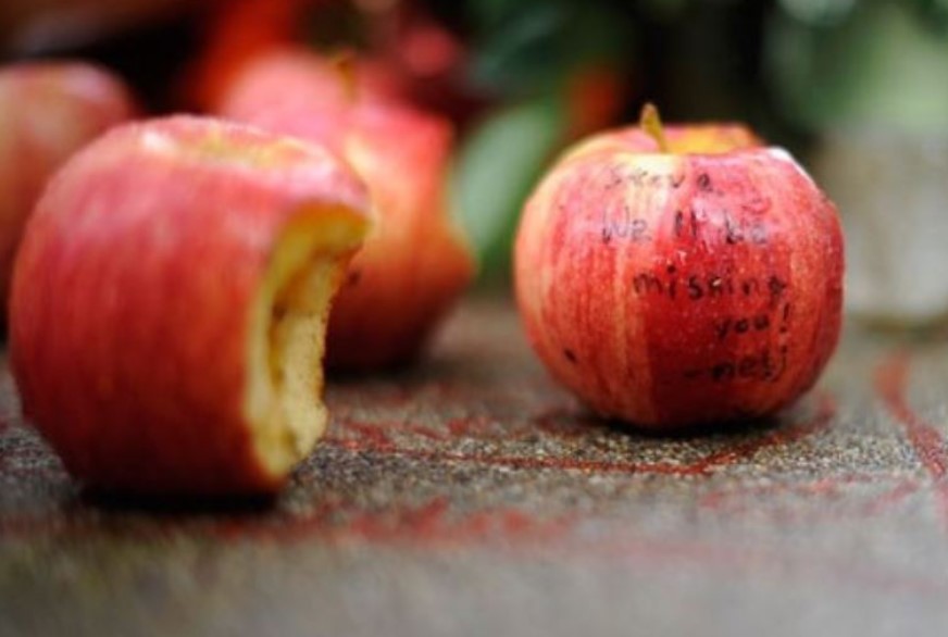 Bite in the Apple logo prevents confusion with other fruits like cherries or peaches, according to designer Rob Janoff. Image Credit: Getty