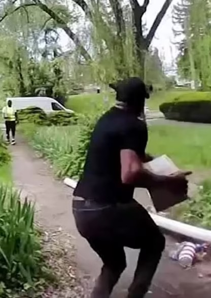 Thief snatches high-value package seconds after delivery from homeowner's porch. Image Credit: WPVI