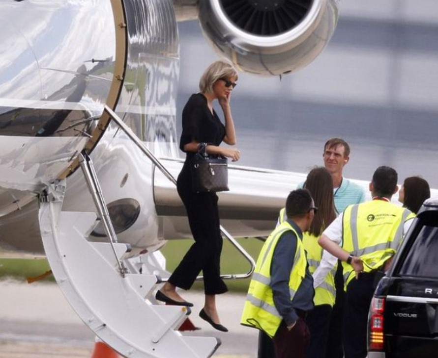 People raised concerns about celebrities like Taylor Swift flying in private jets despite advocating for climate change awareness. Image Credit: Getty