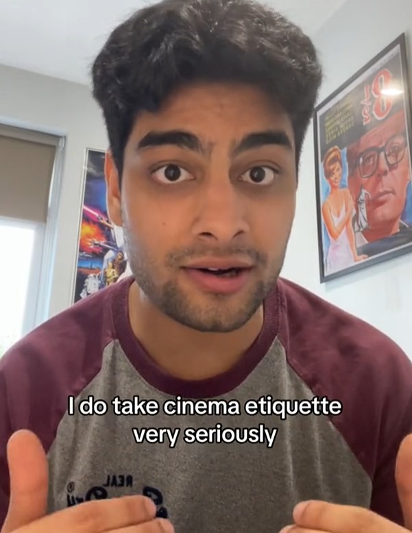 Aadi Mudhar calls for an end to a common and annoying cinema habit. Image Credit: TikTok