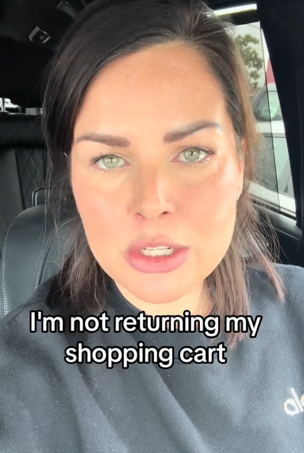 Dobson's refusal to return the shopping cart is motivated by concerns for her children's safety. Image Credit: TikTok.