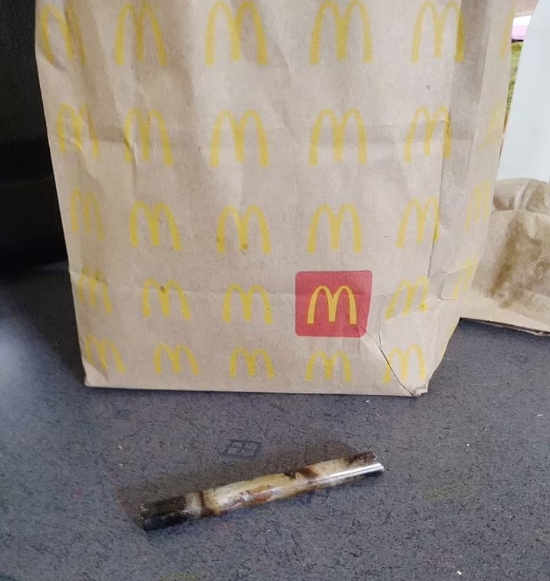An Ohio McDonald's customer found a crack pipe in their breakfast order, causing shock and disbelief. Image Credit: Reddit.