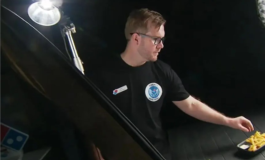 The winner, Matt Strain, will be paid $100/hr, tour Domino's HQ, and get professional photos. Image Credit: 9News