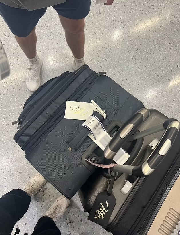 Shane's luggage disappeared when they landed at the airport. Image Credit: Instagram/ Bailey Hasty