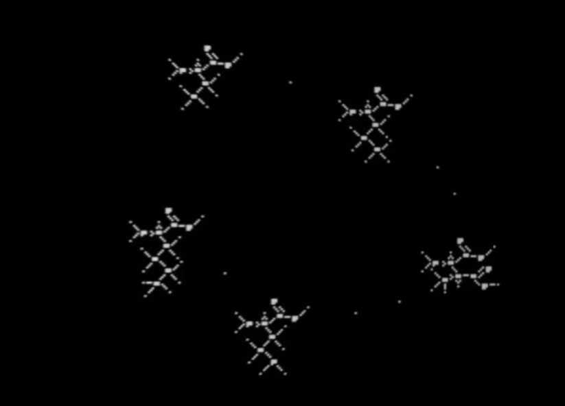 Their efforts paid off as the decoded message revealed an image of five amino acids represented by pixel blocks. Image Credit: SETI