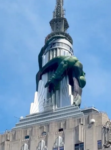 A massive green 'House of the Dragon' dragon inflatable captivated crowds in New York. Image Credit: Getty