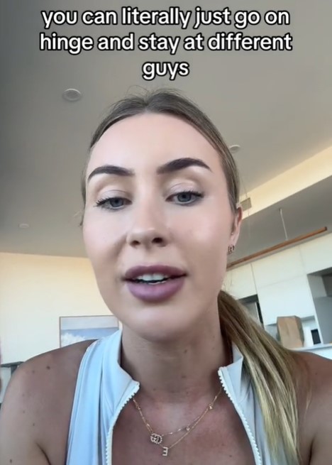 Calm despite housing crisis, Emily confident in finding rental soon. Saves $660/week on rent in meantime. Image Credit: TikTok / emwebbily