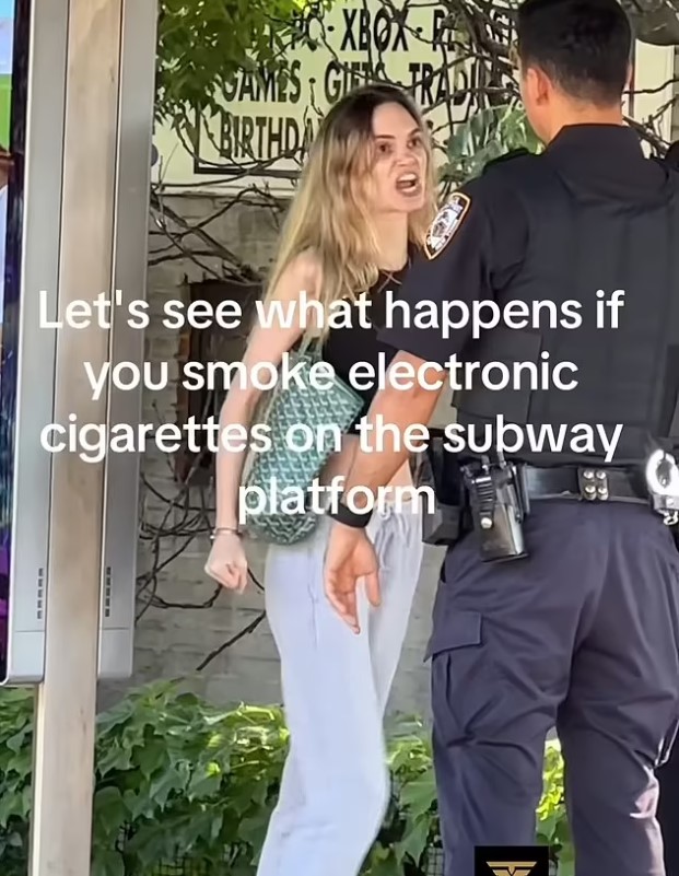 Woman slaps police after being accused of faring evasion and vaping at subway stop 5