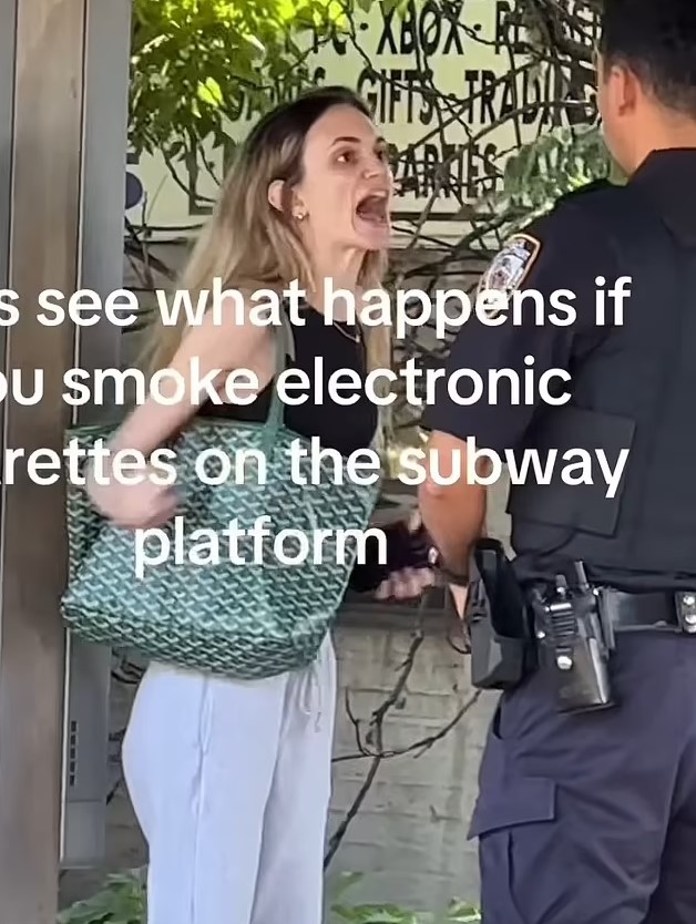 Woman slaps police after being accused of faring evasion and vaping at subway stop 3