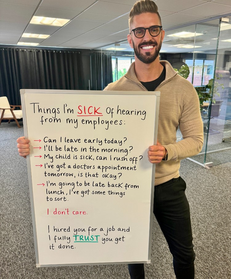 He has gone viral after revealing a list of things he feels sick whenever his employees say. Image Credit: X/@RobDance_