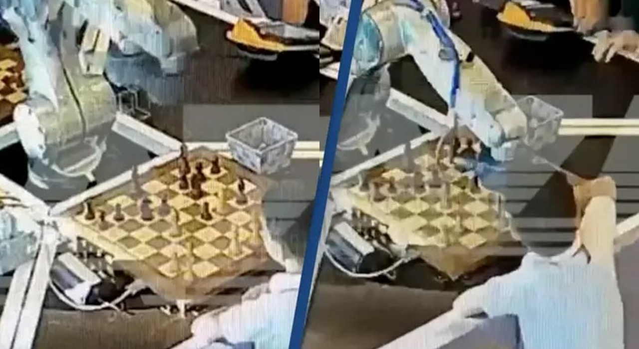 Seven-year-old boy's finger was broken by a chess playing robot during match 1