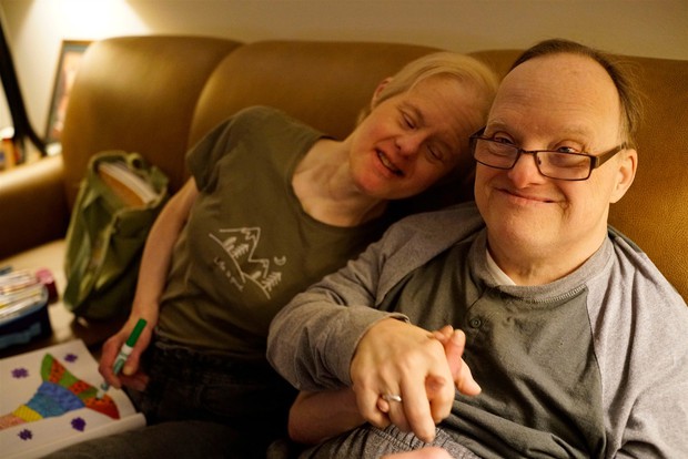The couple with Down syndrome had been together for 25 years, only separating when their husband died 1