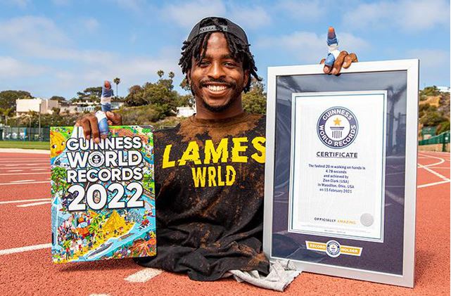 The guy who set the Guinness World Record for the fastest hand-running in the world 2