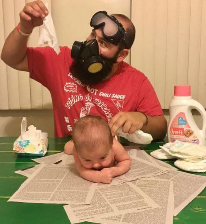 Laugh at the funny moments of fathers taking care of their children 1
