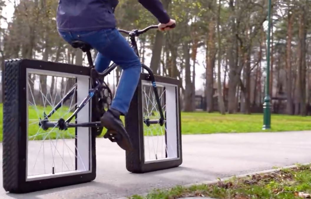 A bicycle with square wheels actually works, thanks to a youTube inventor 6