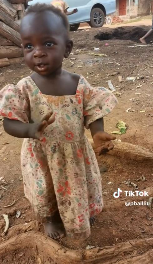 Charming baby girl's barefooted dance in open area goes viral on tikTok 5