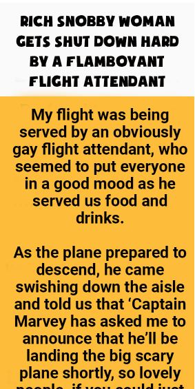 Rich snobby woman gets shut down hard by a flamboyant flight attendant 1