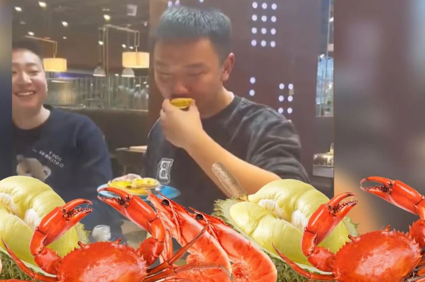 A group of seven boys ate up 300 crabs and 50 durians in the buffet 1