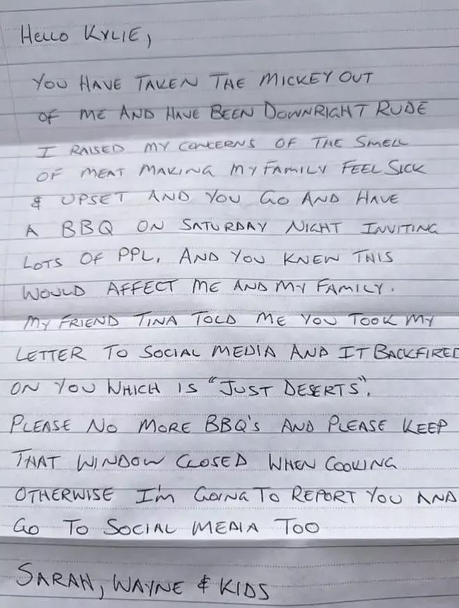 Fuming vegan writes letter of complaint to neighbor regarding barbecue 3
