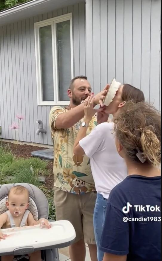  Husband's mischievous act at son's first birthday reduces wife to tears 3