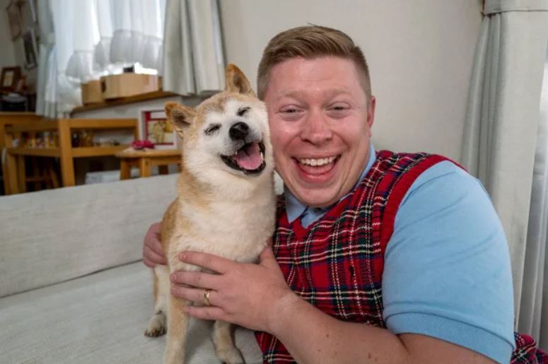 Meme icons doge and bad luck Brian meet in Japan 1