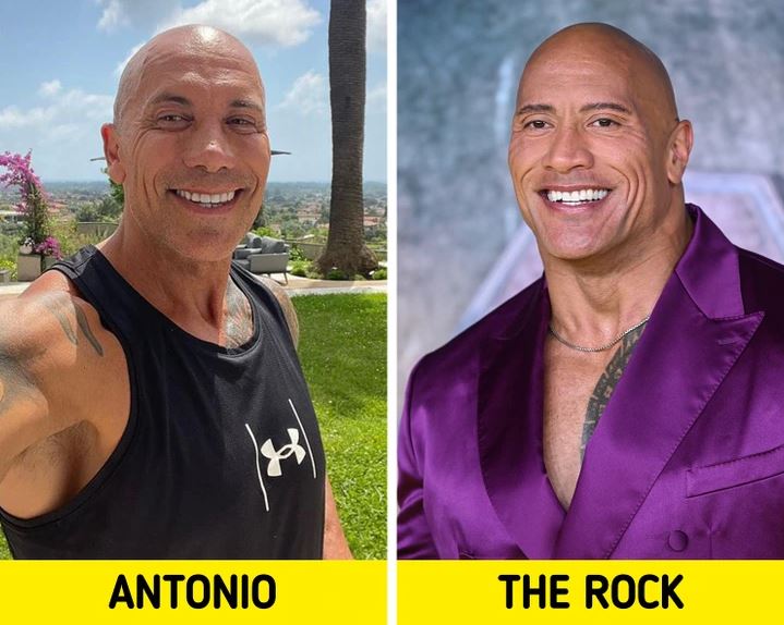 Man looks exactly like The Rock with 50 identical tattoos 1