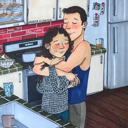 An artist draws sincere illustrations about her relationship, inspiring desire for true love 3