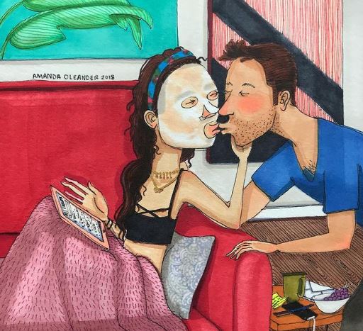 An artist draws sincere illustrations about her relationship, inspiring desire for true love 4