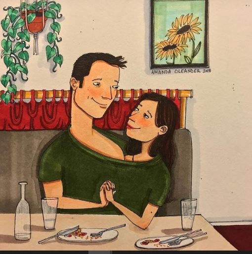 An artist draws sincere illustrations about her relationship, inspiring desire for true love 6