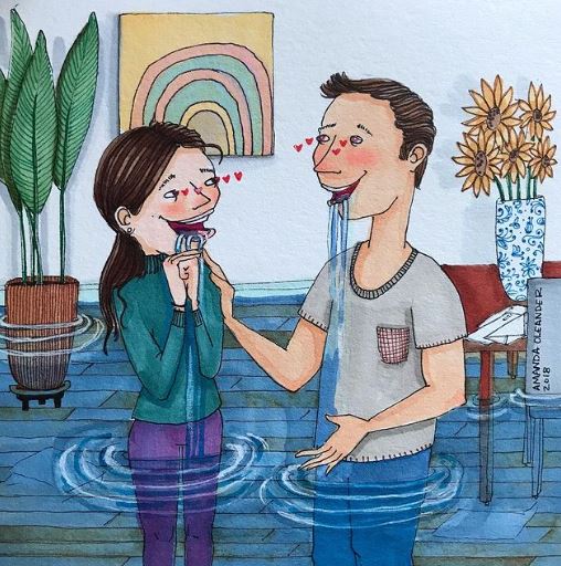 An artist draws sincere illustrations about her relationship, inspiring desire for true love 7