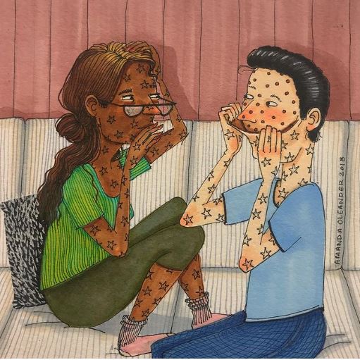 An artist draws sincere illustrations about her relationship, inspiring desire for true love 8