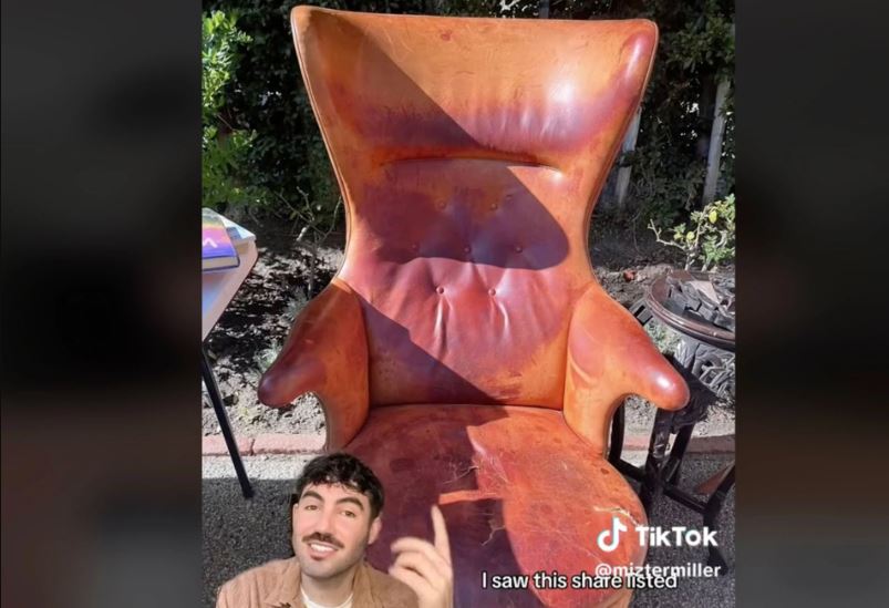 The Man buys a $50 leather chair from facebook marketplace and resells it for a whopping $100,000 3