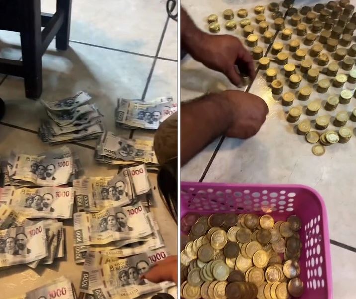 A man saves money for two years and surprises everyone upon breaking his piggy bank 5