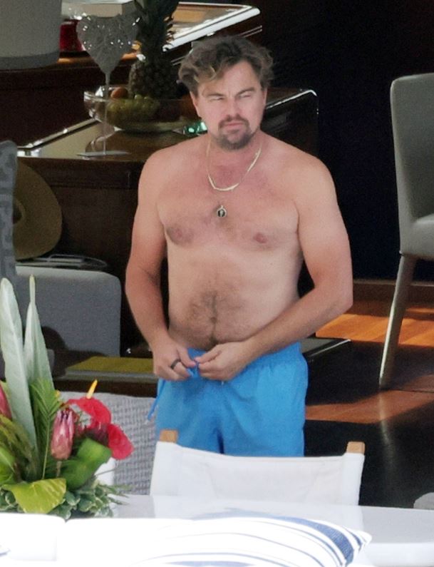 Shirtless Leonardo DiCaprio shows off his toned torso and enjoys his vacation family on superyacht 2