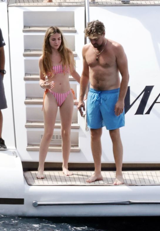 Shirtless Leonardo DiCaprio shows off his toned torso and enjoys his vacation family on superyacht 3