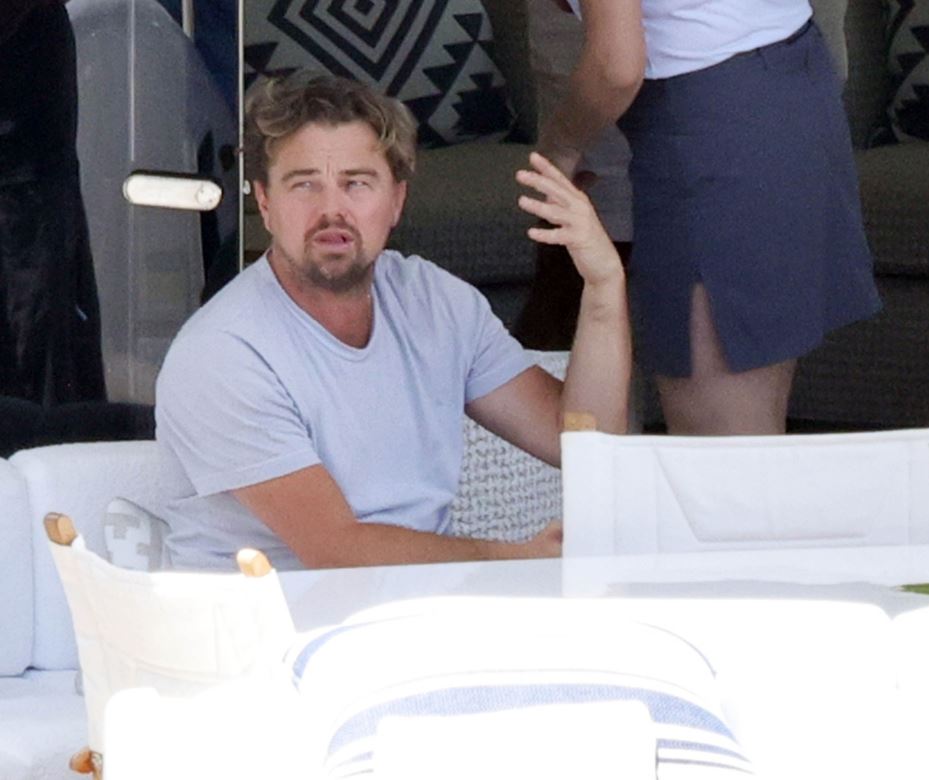 Shirtless Leonardo DiCaprio shows off his toned torso and enjoys his vacation family on superyacht 7