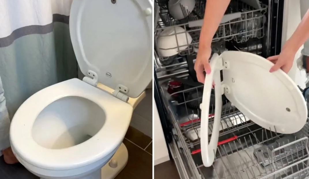 Man puts toilet seat in the dishwasher for 'easy clean' dirty plates 5