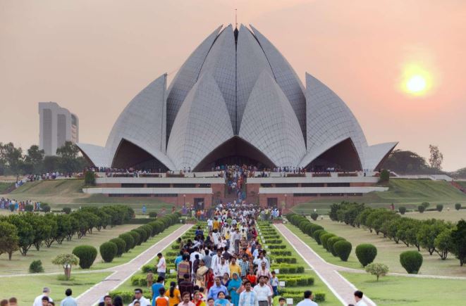 The Lotus Temple in New Delhi, India.