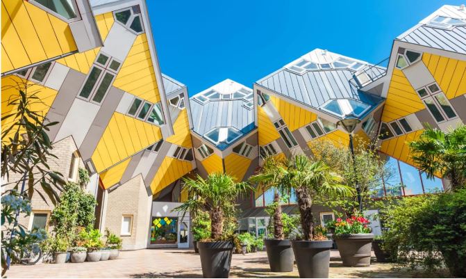 The Cube Houses in Rotterdam, Netherlands.