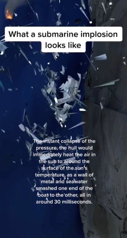 Terrifying VIDEO: TikTok video depicts 'catastrophic implosion' of the Titanic submarine 7