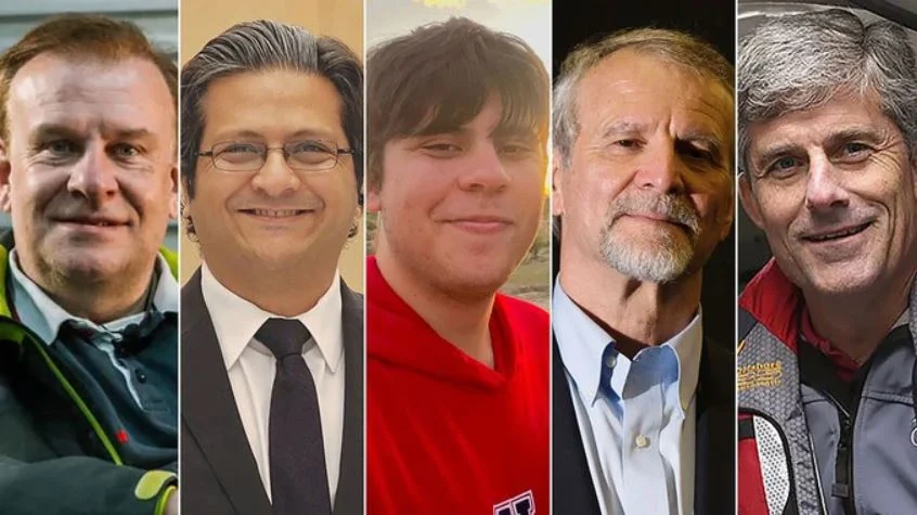 The 5 passengers who died on the missing Titan submersible. Image Credits: CNN